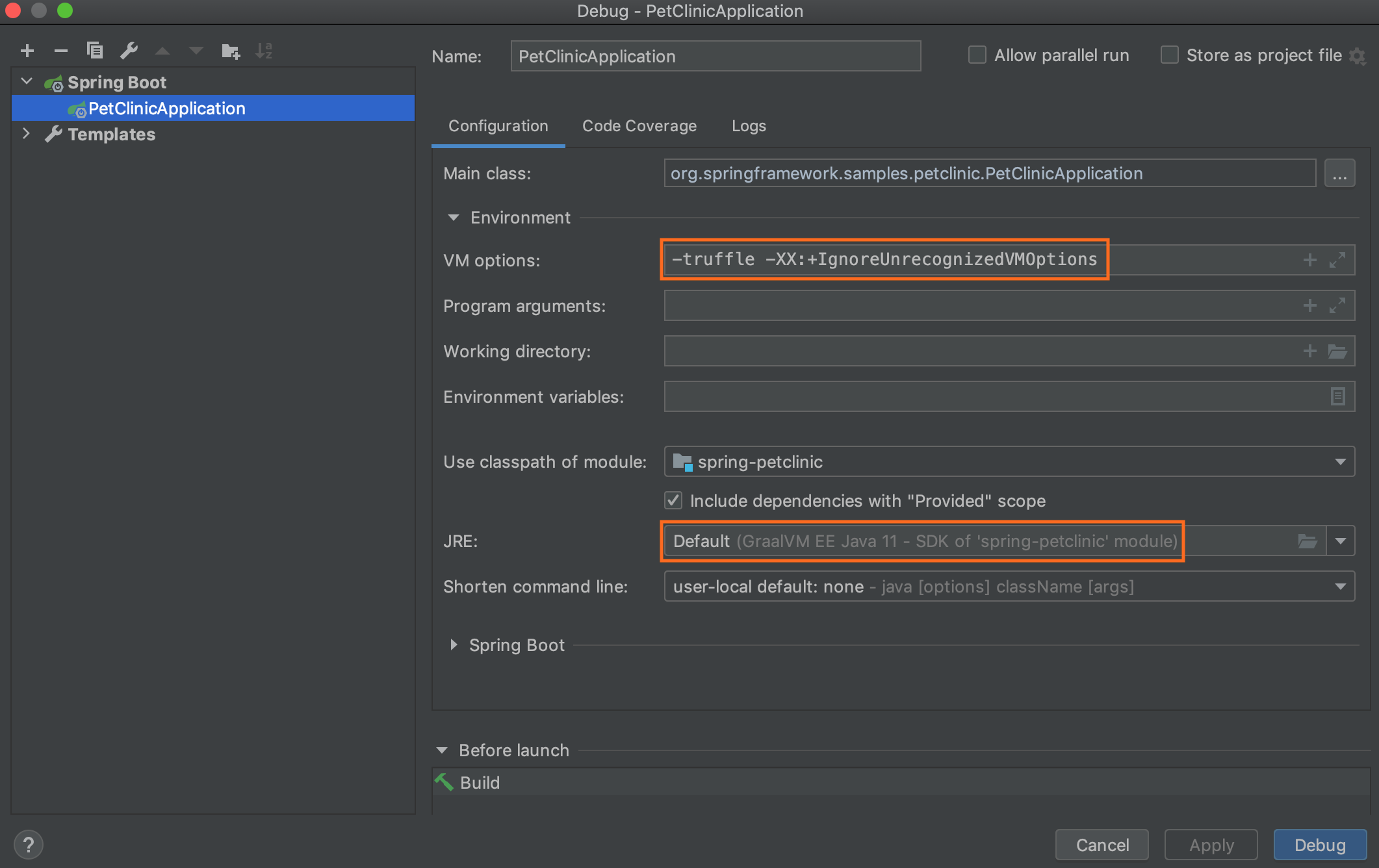 Intellij IDEA: Debug Configuration